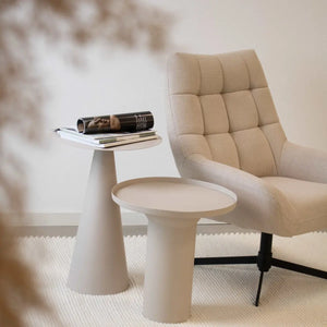 Beistelltisch – Metall Material, Modern Design, Beige Farbe, L - Vic  | Kick Collection