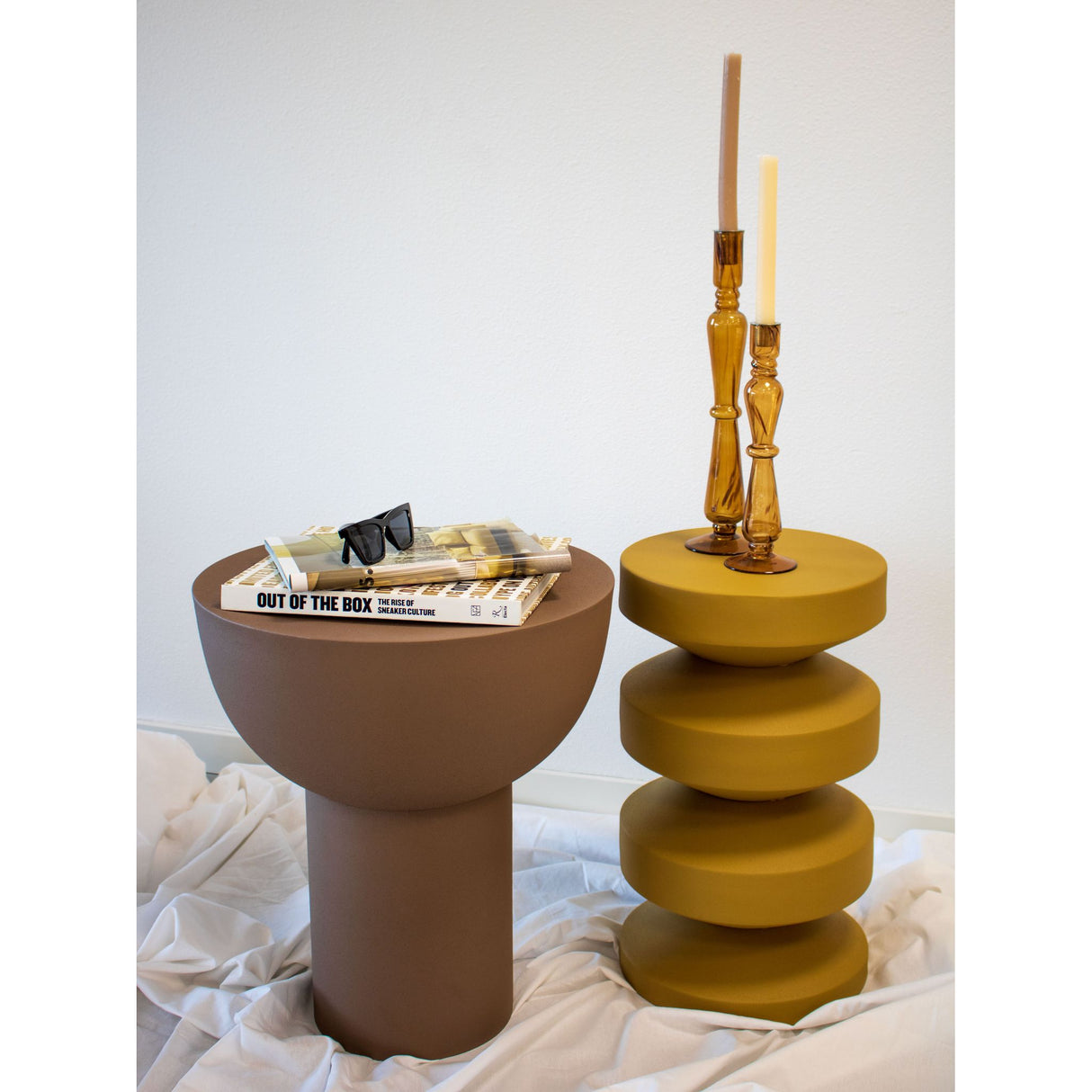 Beistelltisch – Metall Material, Modernes Design, Ockergelbe Farbe - Nio | Kick Collection