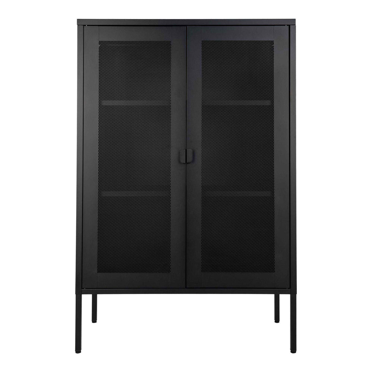 Display Cabinet – Steel Material, Mesh Doors, Black Colour, Industrial Airy – Melbourne | House Nordic