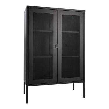 Display Cabinet – Steel Material, Mesh Doors, Black Colour, Industrial Airy – Melbourne | House Nordic