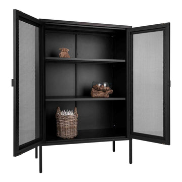 Schwarzer Stahl, 2 Gittertüren, 120cm hoch - Melbourne | House Nordic