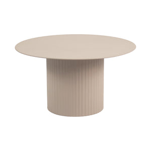 Beistelltisch – Metall Material, Geripptes Gestell, Beige Farbe, L - Tilo | Kick
