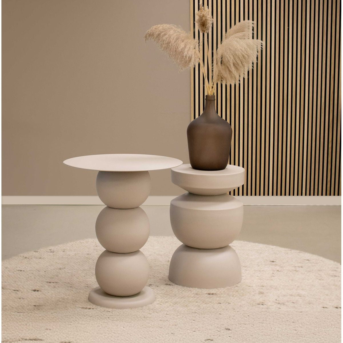 Beistelltisch – Metall Material, Vielseitige Wohnstile, Beige Farbe - Rua | Kick Collection
