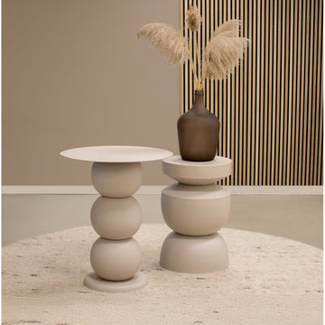 Beistelltisch – Metall Material, Vielseitige Wohnstile, Beige Farbe - Rua | Kick Collection