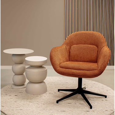 Beistelltisch – Beiges Metall, Skulpturales Design, Runde Form - Rua | Kick Collection