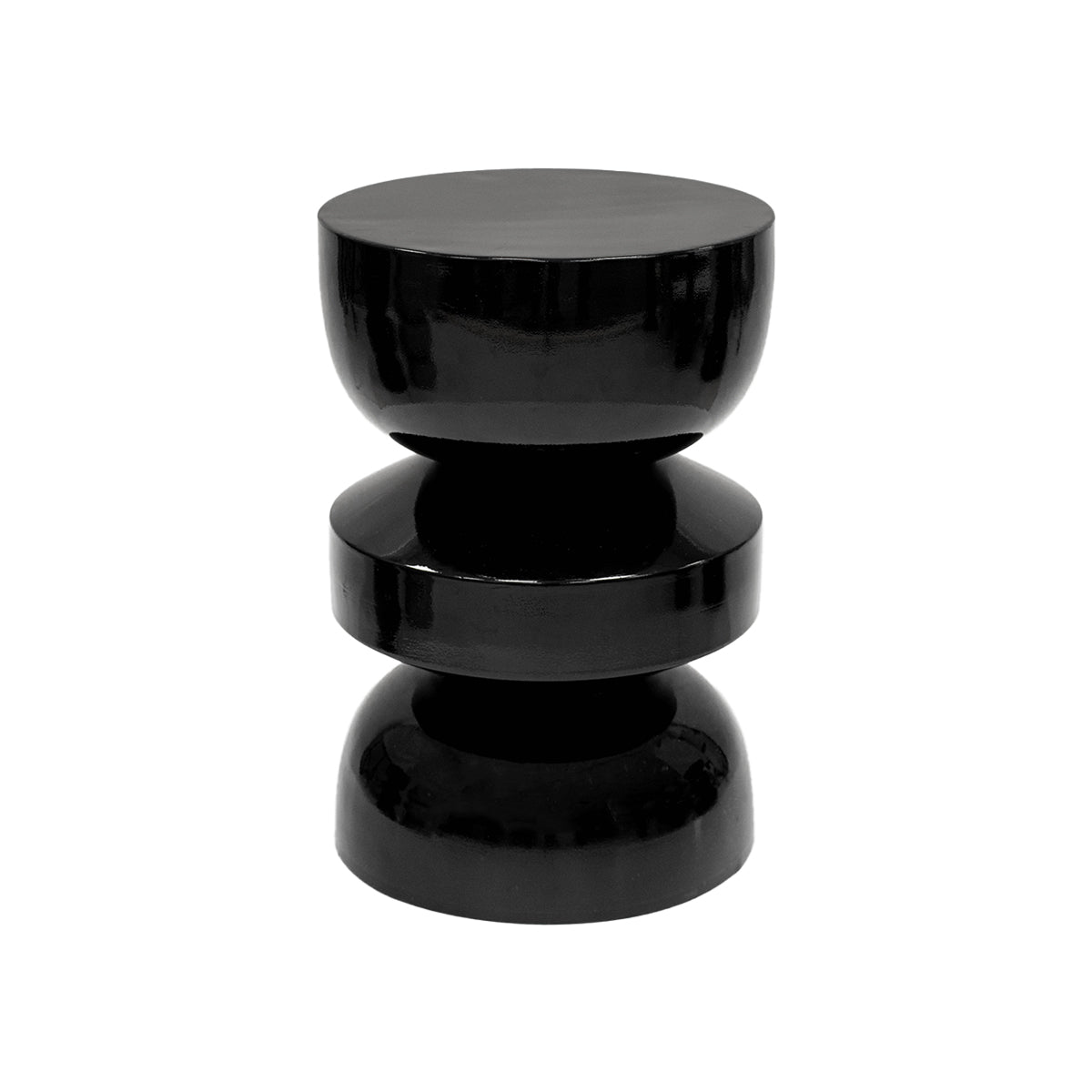Beistelltisch – Schwarze Farbe, Glänzende Oberfläche, Skulpturales Design - Esra | Kick Collection