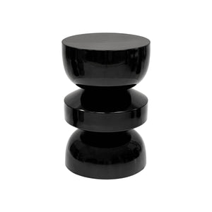 Beistelltisch – Schwarze Farbe, Glänzende Oberfläche, Skulpturales Design - Esra | Kick Collection