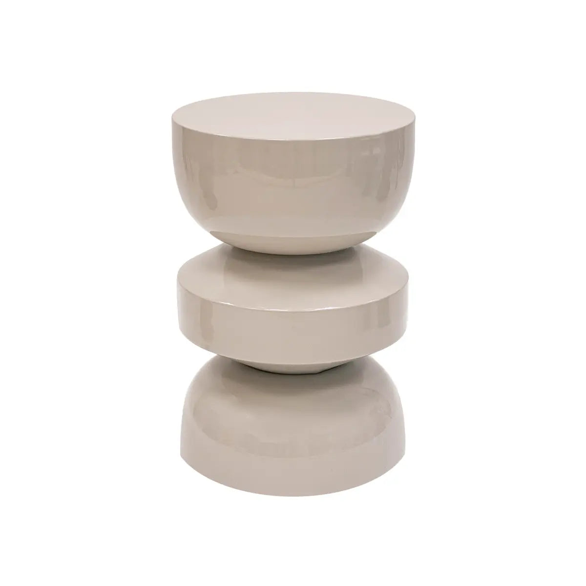 Beistelltisch – Beige Farbe, Glänzende Oberfläche, Skulpturales Design - Esra | Kick Collection