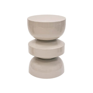 Beistelltisch – Beige Farbe, Glänzende Oberfläche, Skulpturales Design - Esra | Kick Collection