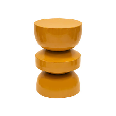 Beistelltisch – Ockergelbe Farbe, Glänzende Oberfläche, Skulpturales Design - Esra | Kick Collection