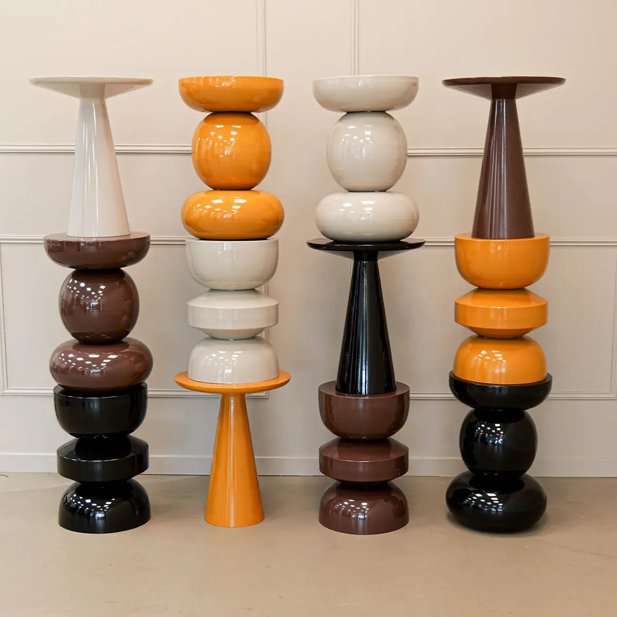 Beistelltisch – Metall Material, Glänzende Oberfläche, Schwarze Farbe - Lea | Kick Collection