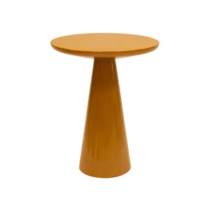 Beistelltisch – Metall Material, Glänzende Oberfläche, Ockergelbe Farbe - Lea | Kick Collection