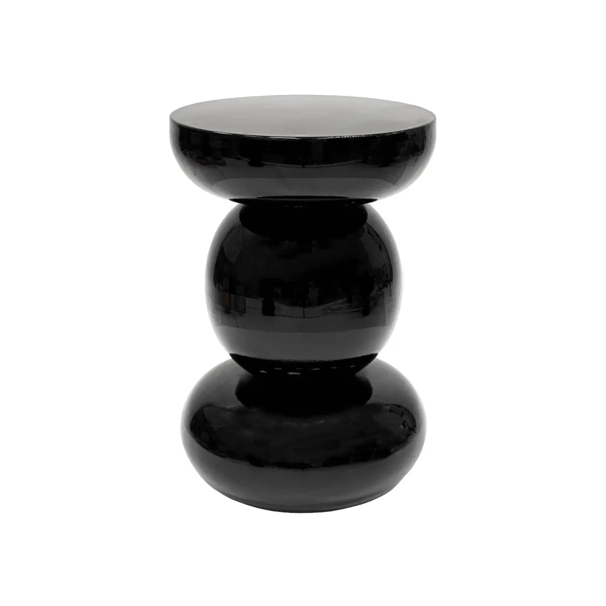 Beistelltisch – Schwarze Farbe, Geriffeltes Design, Runde Form - Cato | Kick Collection