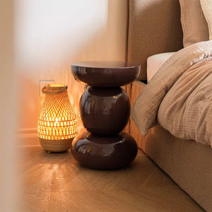 Beistelltisch – Schwarze Farbe, Geriffeltes Design, Runde Form - Cato | Kick Collection