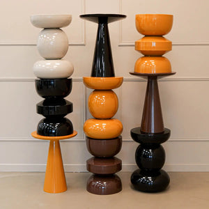 Beistelltisch – Schwarze Farbe, Geriffeltes Design, Runde Form - Cato | Kick Collection