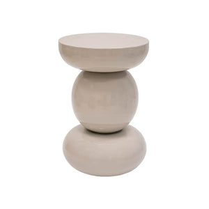 Beistelltisch – Beige Farbe, Geriffeltes Design, Runde Form - Cato | Kick Collection