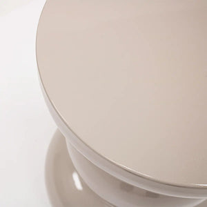 Beistelltisch – Beige Farbe, Geriffeltes Design, Runde Form - Cato | Kick Collection