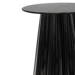 Beistelltisch – Skulpturales Blumendesign, Glänzende Oberfläche,  Schwarz Ton, M - Ida | Kick Collection