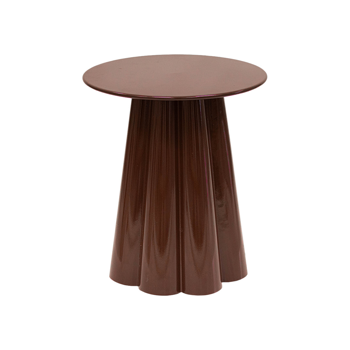 Beistelltisch – Skulpturales Blumendesign, Glänzende Oberfläche,  Braun Ton, M - Ida | Kick Collection