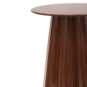Beistelltisch – Skulpturales Blumendesign, Glänzende Oberfläche,  Braun Ton, M - Ida | Kick Collection
