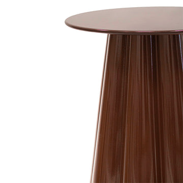 Beistelltisch – Skulpturales Blumendesign, Glänzende Oberfläche,  Braun Ton, M - Ida | Kick Collection