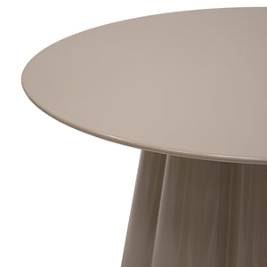 Beistelltisch – Skulpturales Blumendesign, Glänzende Oberfläche, Beige Ton, L - Ida | Kick Collection