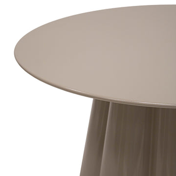 Beistelltisch – Skulpturales Blumendesign, Glänzende Oberfläche, Beige Ton, L - Ida | Kick Collection