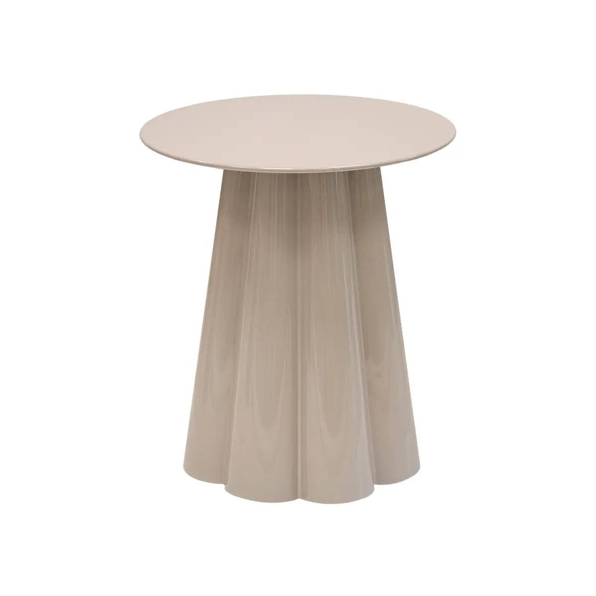 Beistelltisch – Skulpturales Blumendesign, Glänzende Oberfläche, Beige Ton, M - Ida | Kick Collection