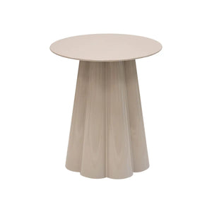 Beistelltisch – Skulpturales Blumendesign, Glänzende Oberfläche, Beige Ton, M - Ida | Kick Collection