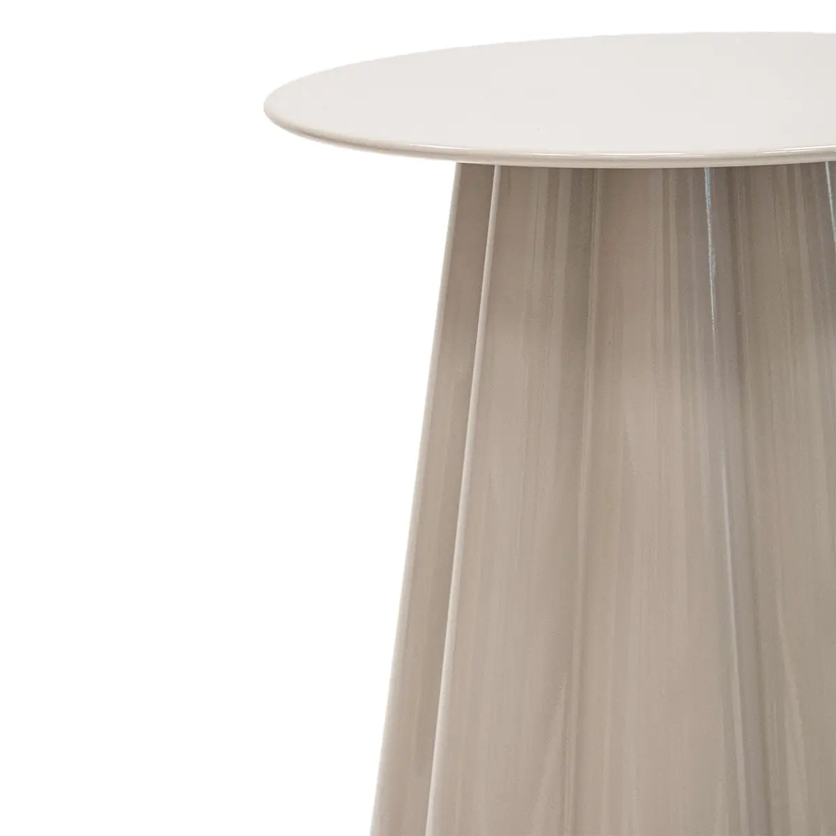 Beistelltisch – Skulpturales Blumendesign, Glänzende Oberfläche, Beige Ton, M - Ida | Kick Collection