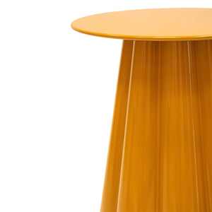 Beistelltisch – Skulpturales Blumendesign, Glänzende Oberfläche, Ockergelber Ton, M - Ida | Kick Collection