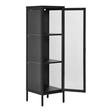Vitrinenschrank – Schwarzer Stahl, Glastür, schlanke Form - Brisbane | House Nordic