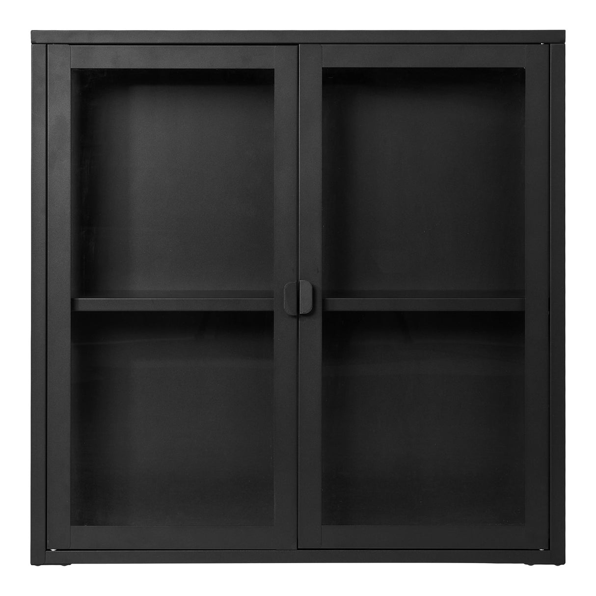 Vitrinenschrank – Schwarzer Stahl, zwei Glastüren, 80 cm hoch - Brisbane | House Nordic