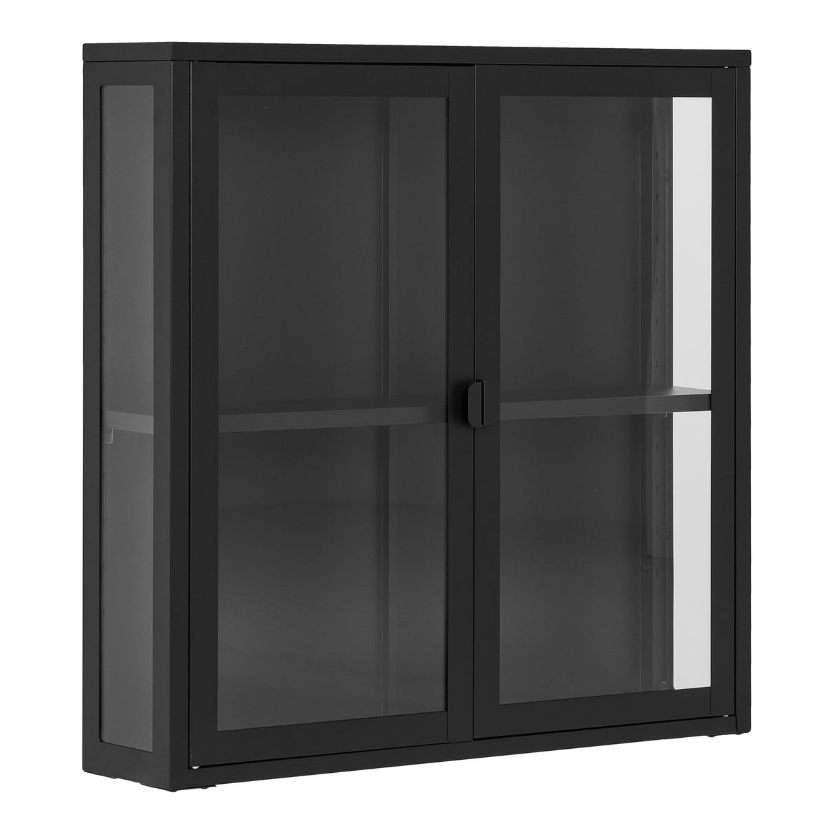 Vitrinenschrank – Schwarzer Stahl, zwei Glastüren, 80 cm hoch - Brisbane | House Nordic