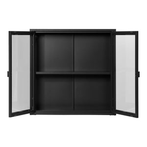 Vitrinenschrank – Schwarzer Stahl, zwei Glastüren, 80 cm hoch - Brisbane | House Nordic
