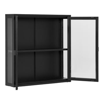 Vitrinenschrank – Schwarzer Stahl, zwei Glastüren, 80 cm hoch - Brisbane | House Nordic
