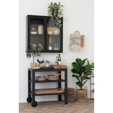 Display Cabinet – black steel frame, double-wing glass doors, clear minimalist design language – Brisbane | House Nordic
