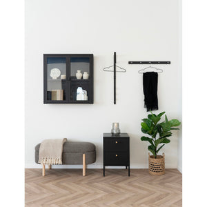 Vitrinenschrank – Schwarzer Stahl, zwei Glastüren, 80 cm hoch - Brisbane | House Nordic