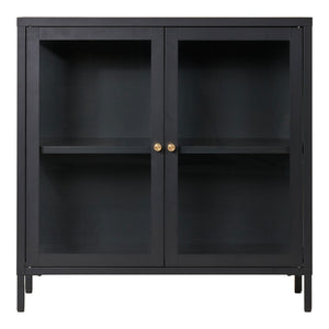 Display Cabinet – Two Glass Doors, Black Metal, Modern Design – Dalby | House Nordic