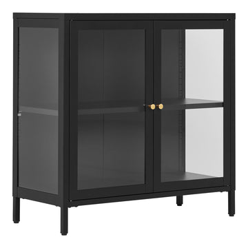 Display Cabinet – Two Glass Doors, Black Metal, Modern Design – Dalby | House Nordic