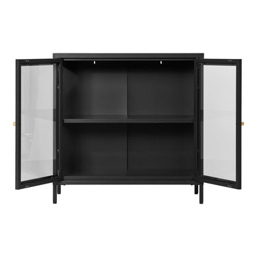 Display Cabinet – Two Glass Doors, Black Metal, Modern Design – Dalby | House Nordic