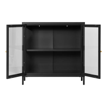 Display Cabinet – Two Glass Doors, Black Metal, Modern Design – Dalby | House Nordic