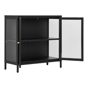 Display Cabinet – Two Glass Doors, Black Metal, Modern Design – Dalby | House Nordic