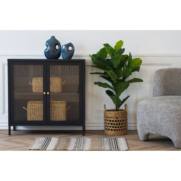 Display Cabinet – Two Glass Doors, Black Metal, Modern Design – Dalby | House Nordic