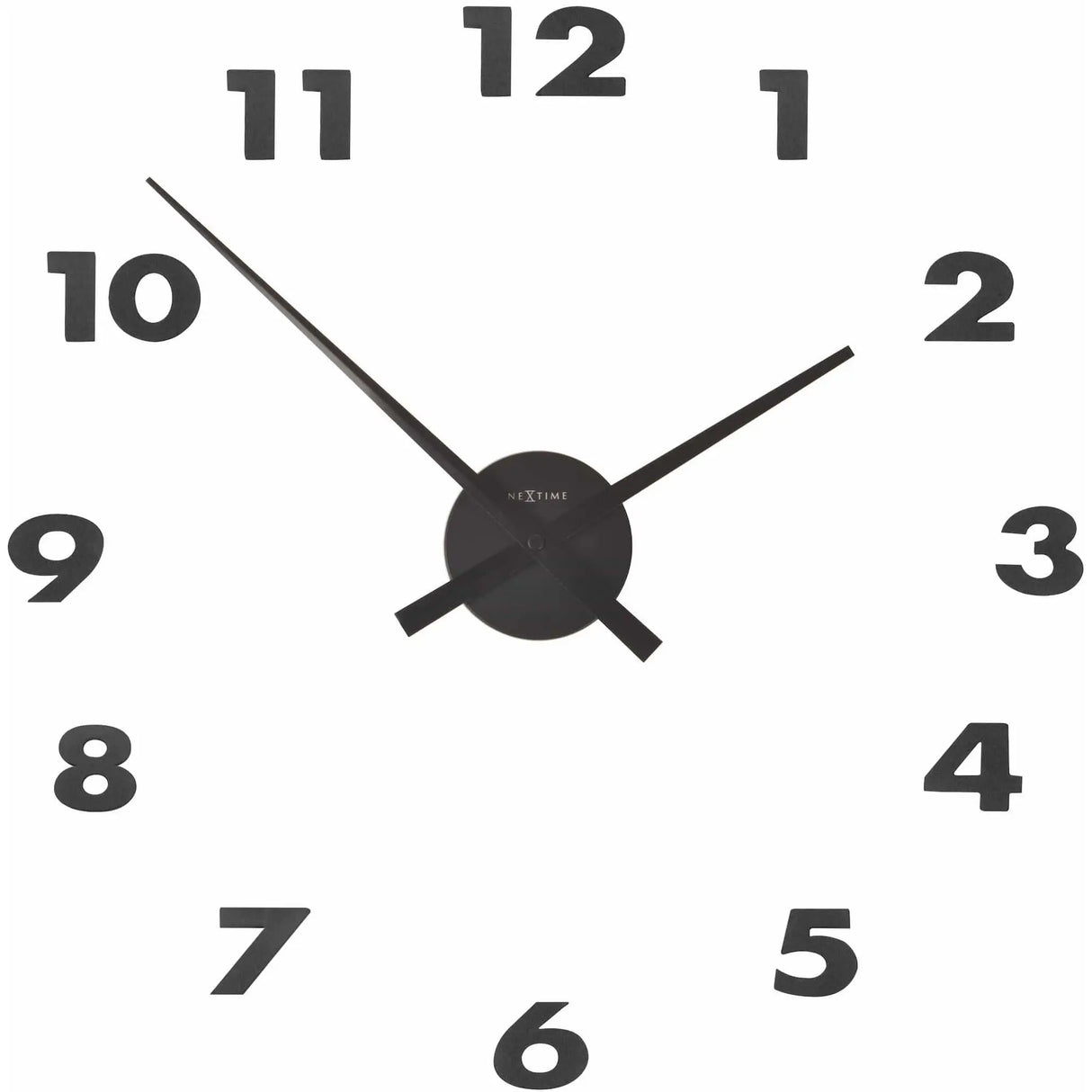 Wanduhr – Schlanke Zeiger, Freie Anordnung, Schwarzes Aluminium - Kleine Zeiger | NeXtime