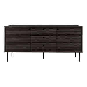 Sideboard – Smoked Oak Veneer Metal, Three Drawers, Two Doors, Ample Storage – Kyoto | House Nordic
