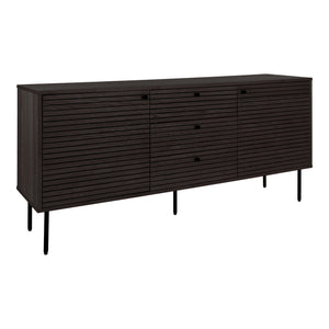 Sideboard – Smoked Oak Veneer Metal, Three Drawers, Two Doors, Ample Storage – Kyoto | House Nordic