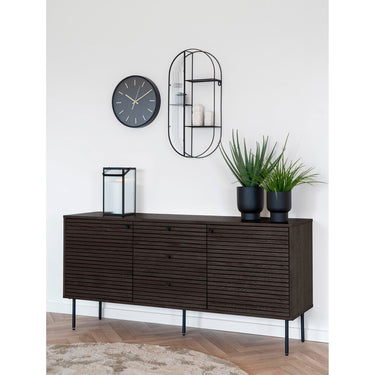Sideboard – Rauch-Eichenfurnier Metall, Drei Schubladen, Zwei Türen, Viel Stauraum – Kyoto | House Nordic