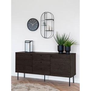 Sideboard – Smoked Oak Veneer Metal, Three Drawers, Two Doors, Ample Storage – Kyoto | House Nordic