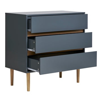 Kommode – Dunkelgraues Finish, Drei Schubladen, 80 cm Höhe - Bisley | House Nordic